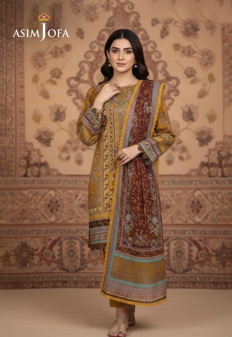AJDSAI-543 EMBROIDERED LAWN STITCHED 3 PCS