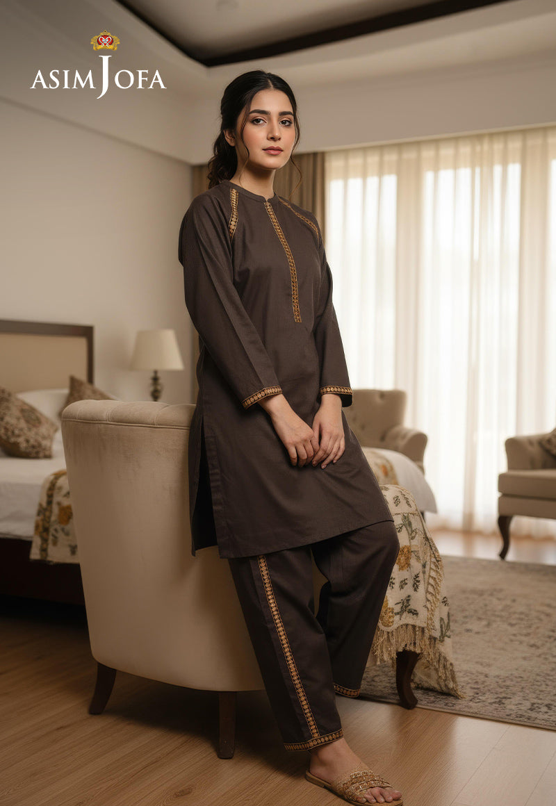 AJDSAI-644 EMBROIDERED DOBBY JACQUARD STITCHED 2 PCS