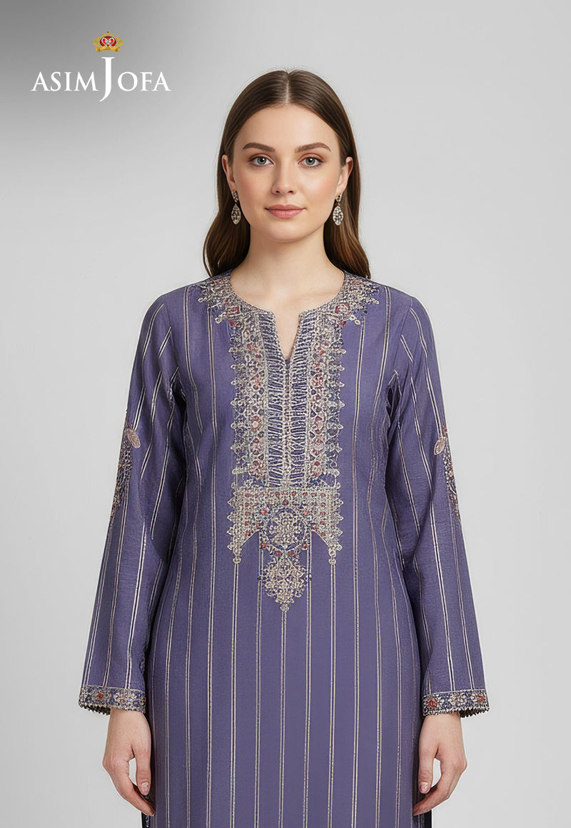 AJDSAI-647 EMBROIDERED JACQUARD STITCHED 2 PCS