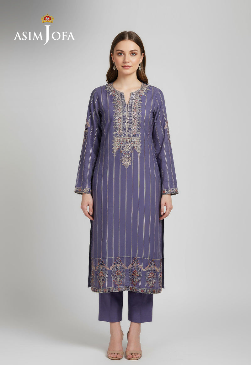AJDSAI-647 EMBROIDERED JACQUARD STITCHED 2 PCS