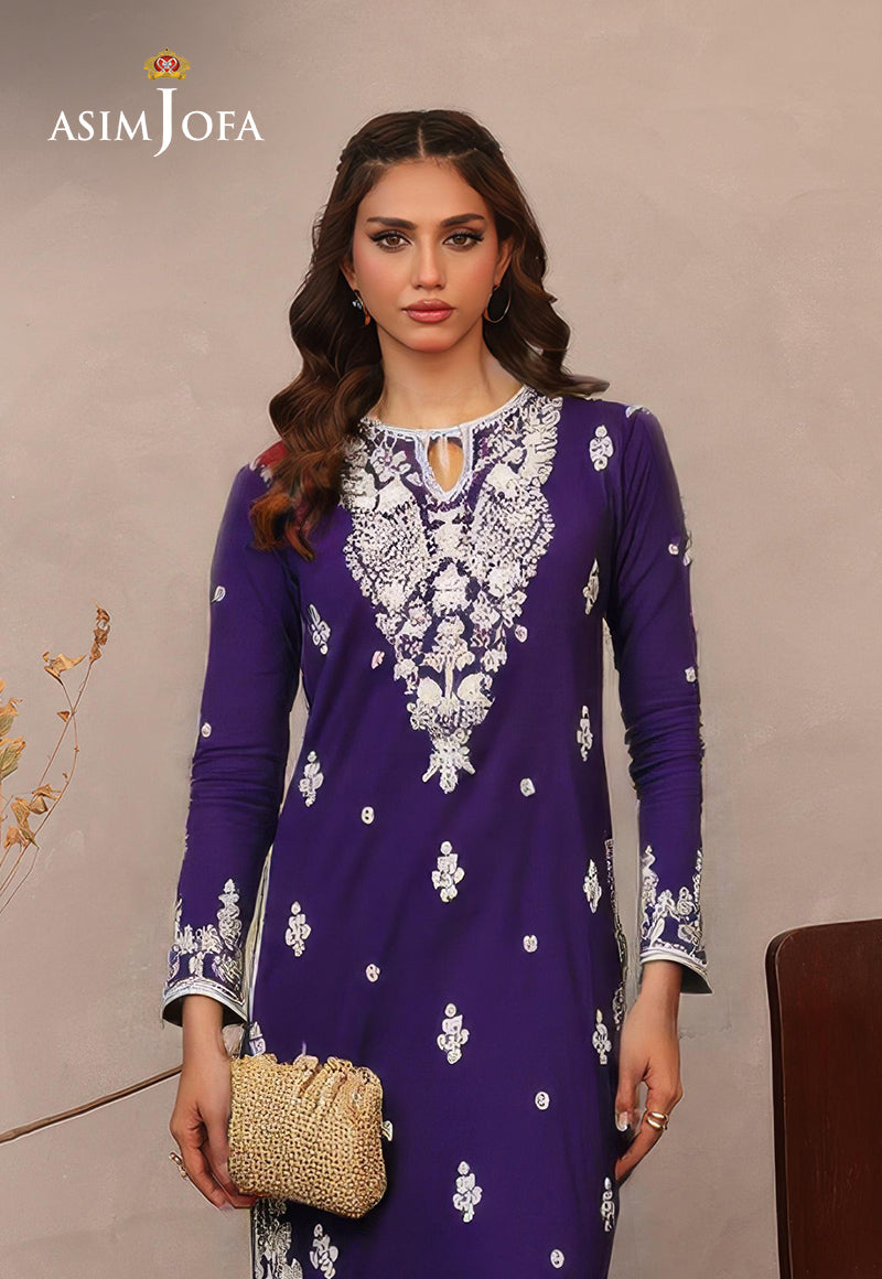 AJDSAI-655 EMBROIDERED CHIFFON STITCHED 3 PCS