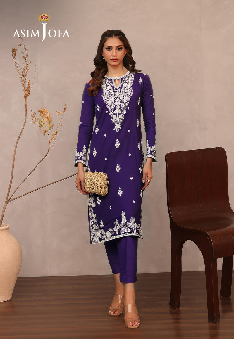 AJDSAI-655 EMBROIDERED CHIFFON STITCHED 3 PCS