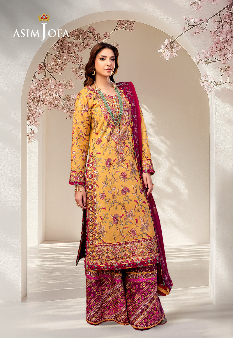 AJELLB-07 EMBROIDERED LAWN STITCHED 3 PCS