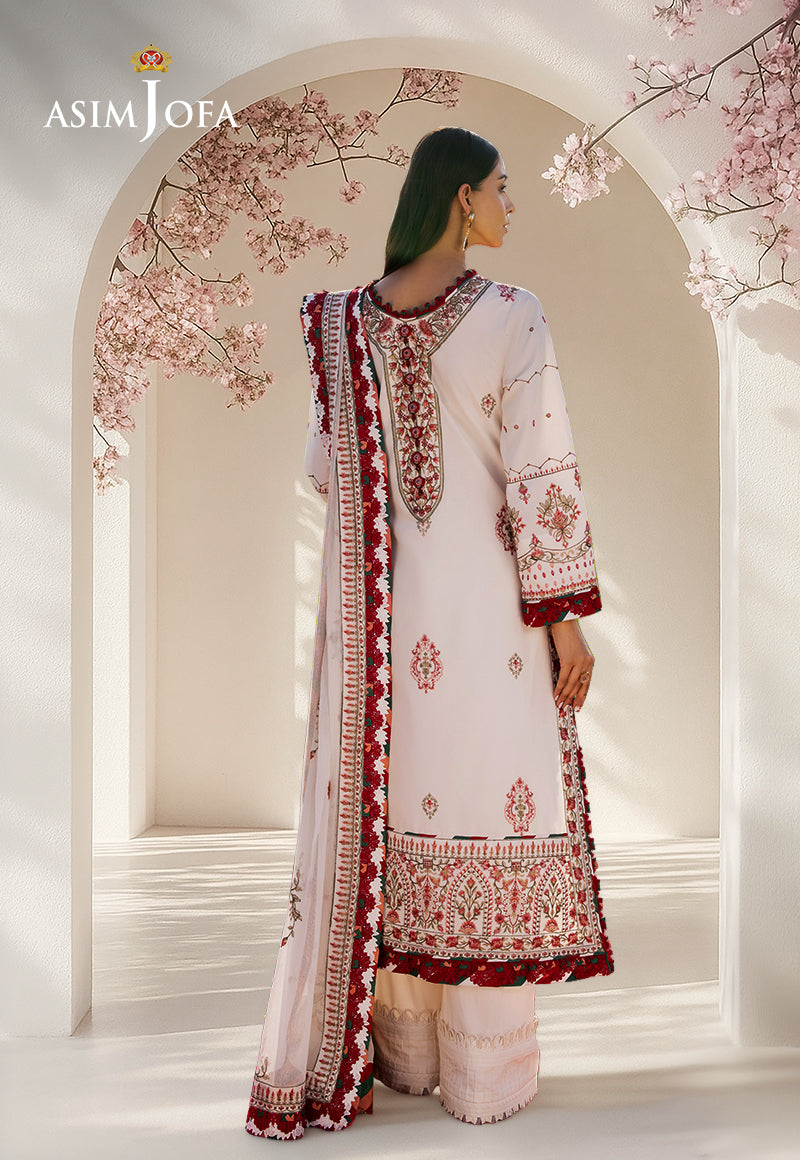 AJELLB-08 EMBROIDERED LAWN STITCHED 3 PCS