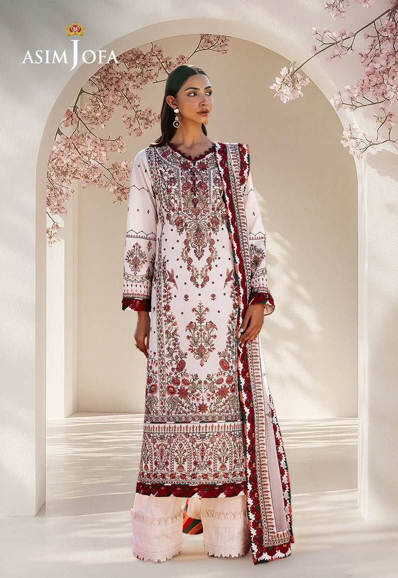 AJELLB-08 EMBROIDERED LAWN STITCHED 3 PCS