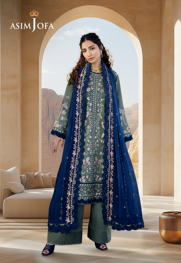 AJELL-14 EMBROIDERED LAWN 3 PCS