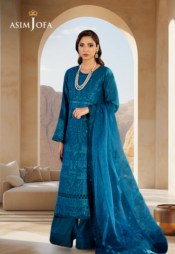 AJELLB-17 EMBROIDERED LAWN STITCHED 3 PCS