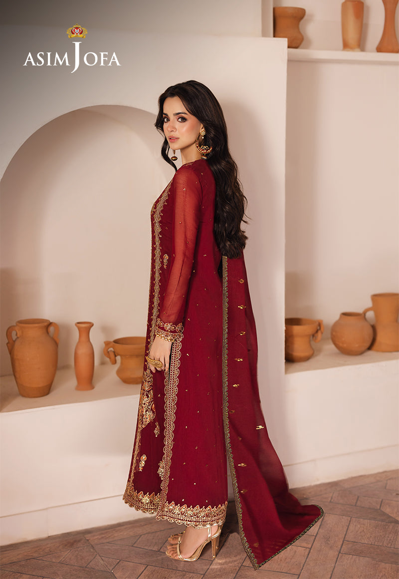 AJHEB-02 EMBROIDERED CHIFFON STITCHED 3 PCS