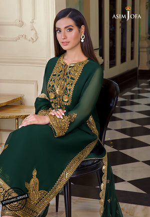 AJIMD-03 EMBROIDERED CHIFFON STITCHED 3 PCS