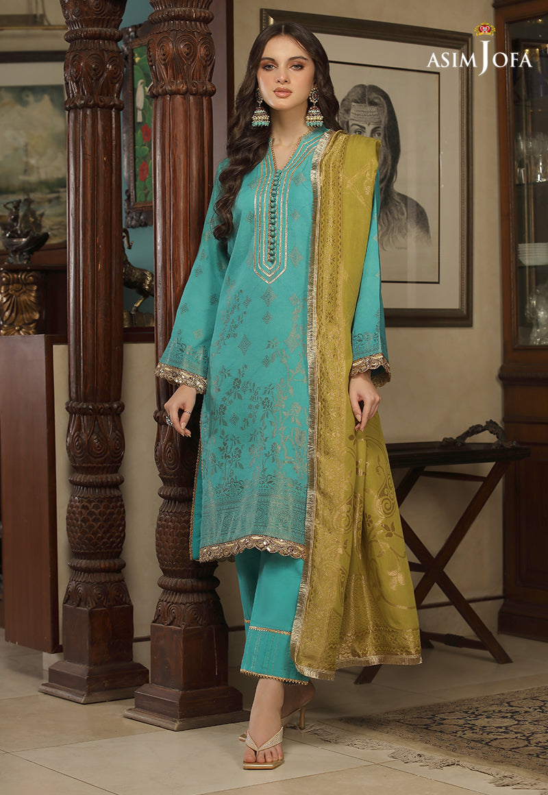 AJJDD-08 EMBROIDERED JACQUARD STITCHED 3 PCS