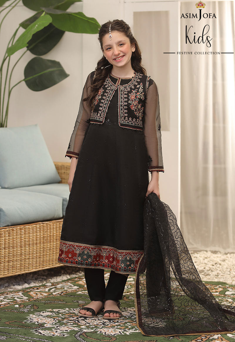 AJKFD-10 EMBROIDERED ORGANZA 2 PCS