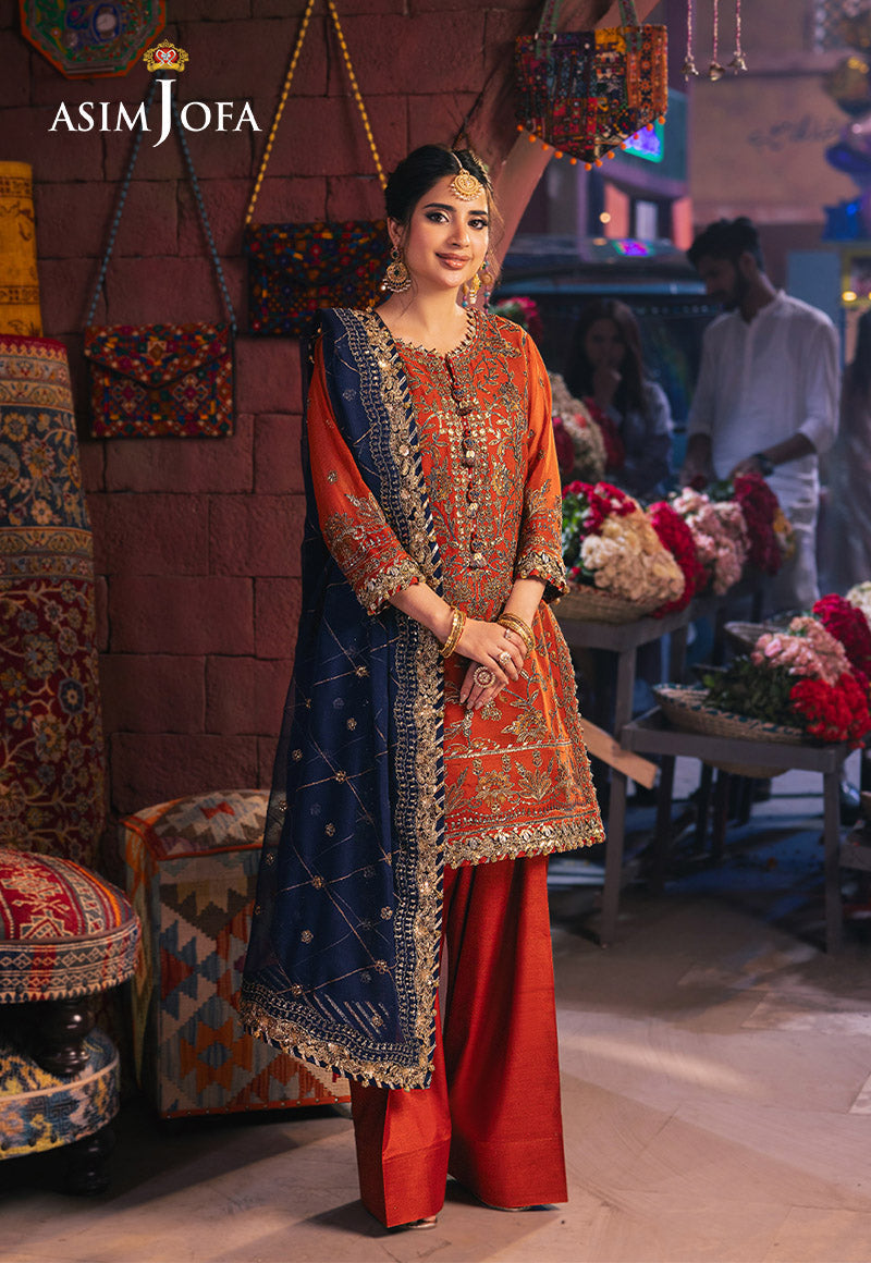 AJKKD-10 EMBROIDERED CHIFFON STITCHED 2 PCS