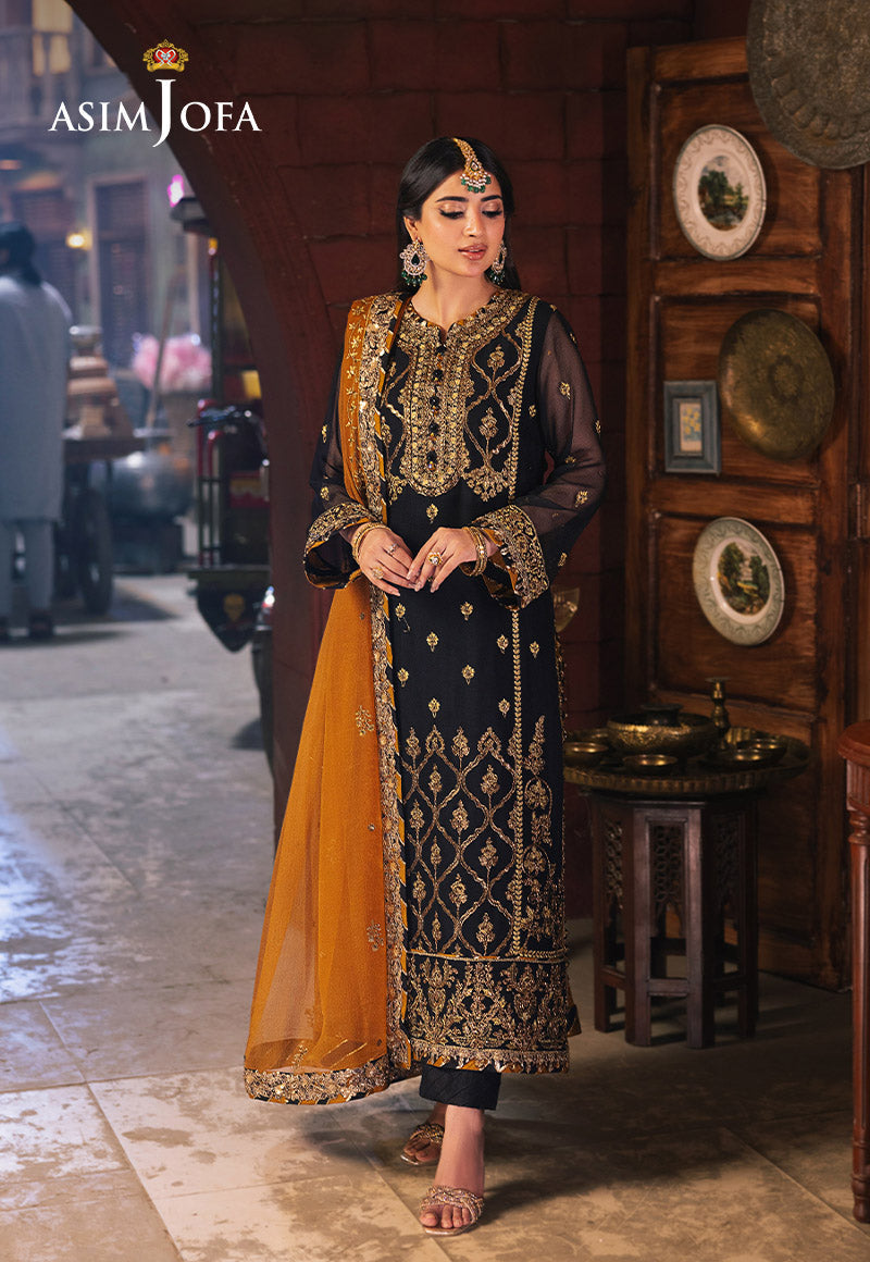 AJKKD-15 EMBROIDERED CHIFFON STITCHED 3 PCS