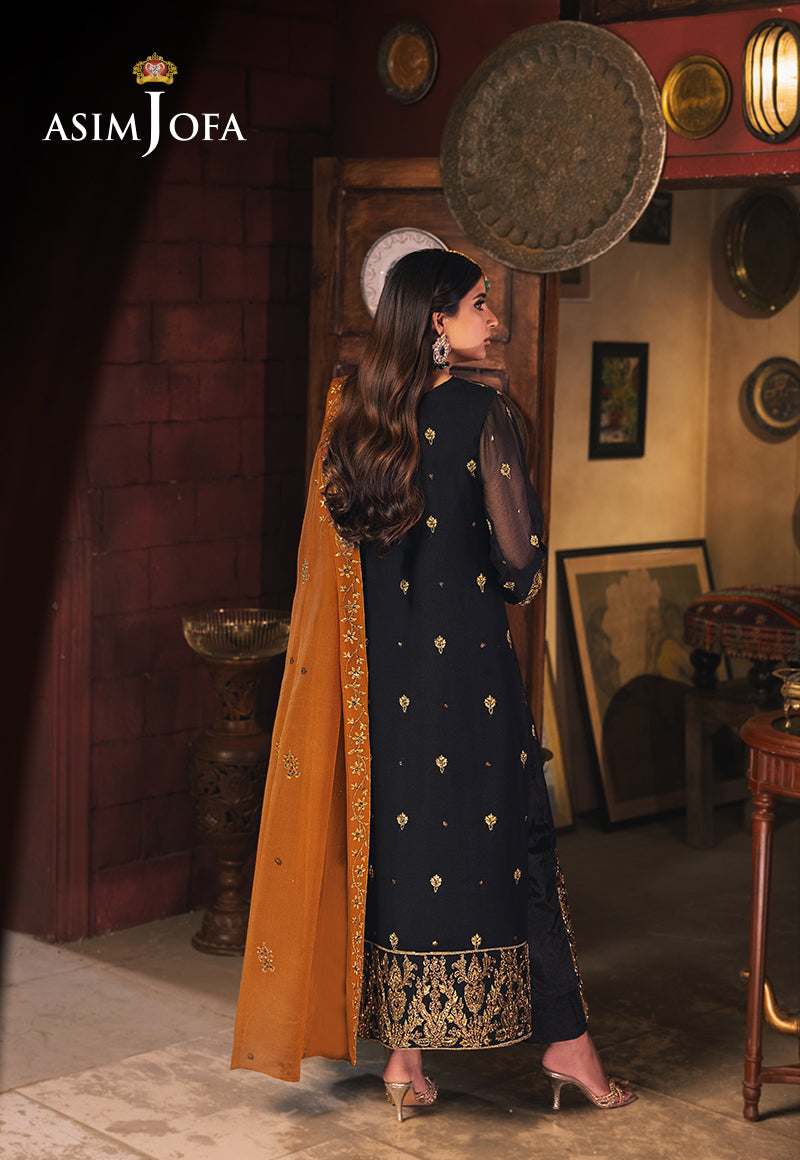 AJKKB-15 EMBROIDERED CHIFFON STITCHED 3 PCS