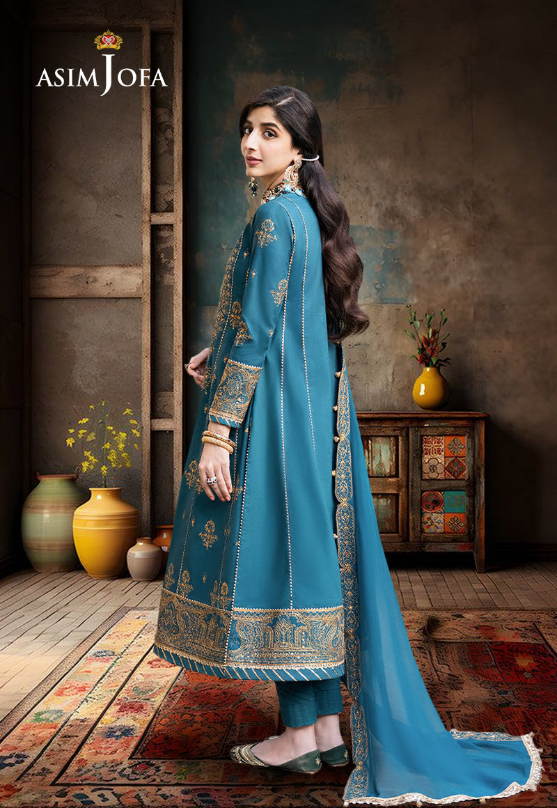 AJKMD-04 EMBROIDERED SILK STITCHED 3 PCS