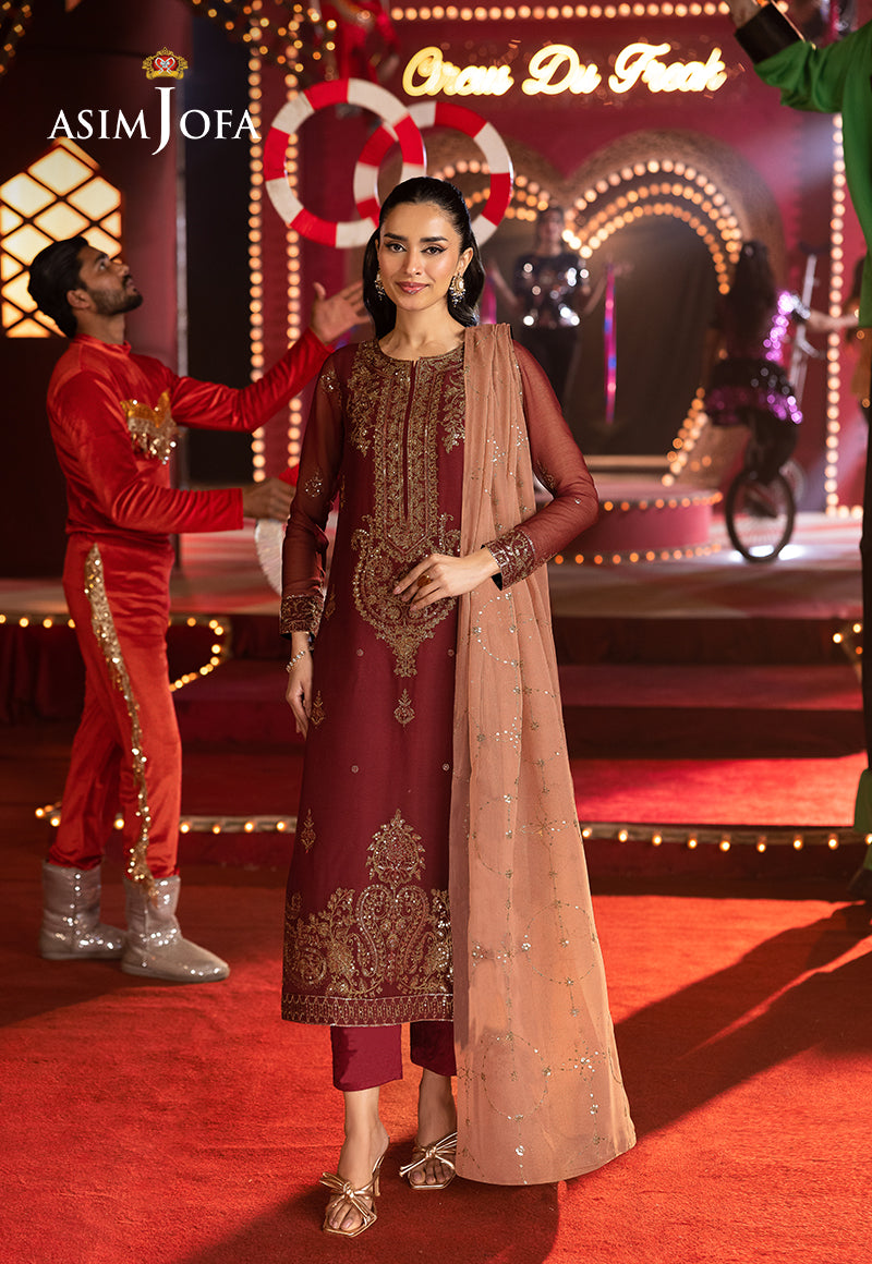 AJLFB-05 EMBROIDERED CHIFFON STITCHED 3 PCS