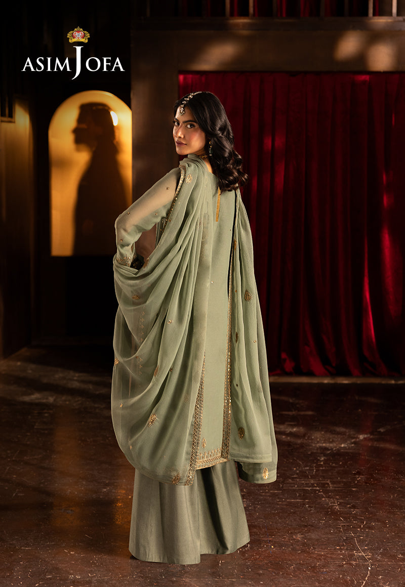 AJLFB-07 EMBROIDERED CHIFFON STITCHED 3 PCS