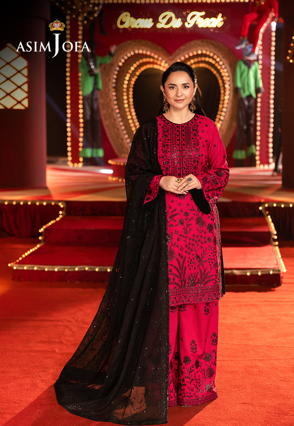 AJLFB-11 EMBROIDERED BOSKI SILK STITCHED 3 PCS