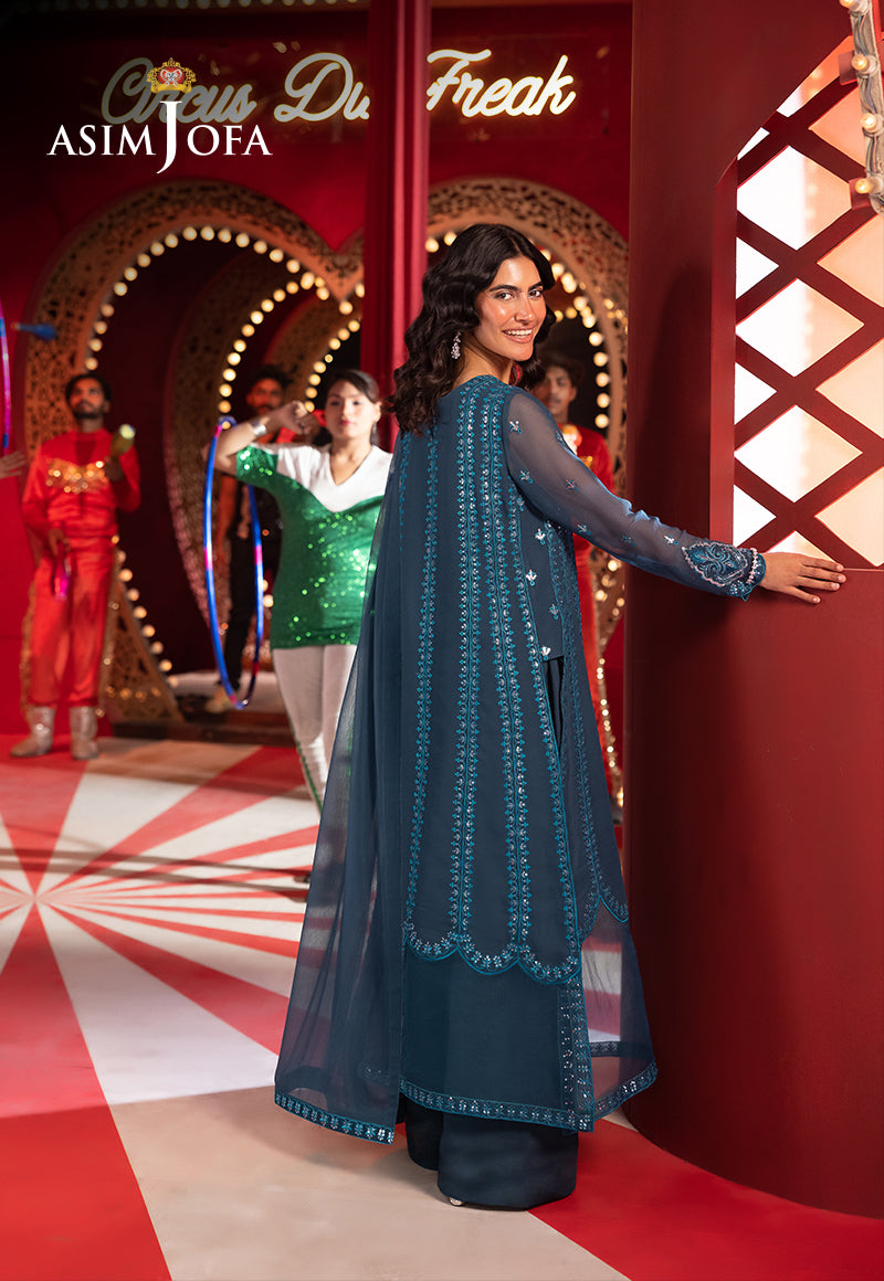 AJLFB-14 EMBROIDERED CHIFFON STITCHED 3 PCS