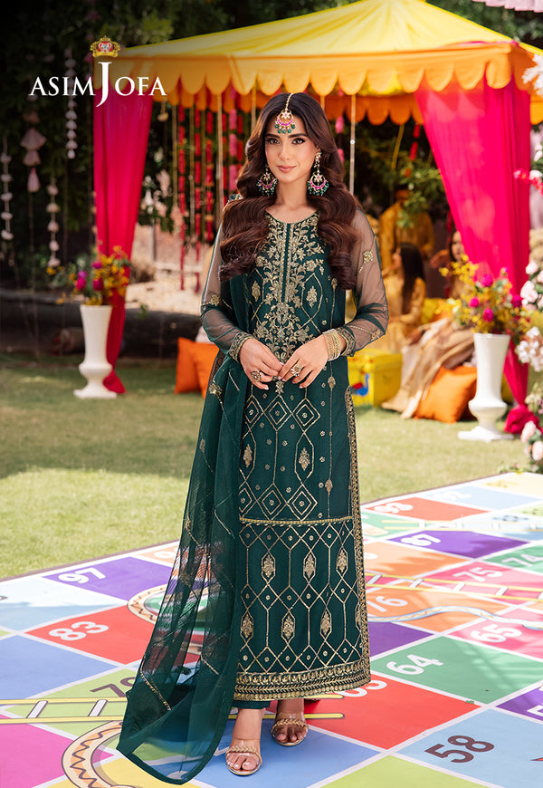 AJMJB-23 EMBROIDERED NET STITCHED 3 PCS