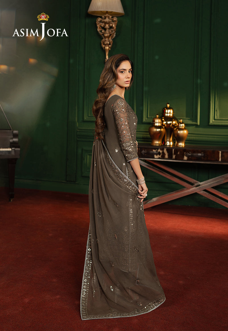 AJPFB-21 EMBROIDERED CHIFFON STITCHED 3 PCS