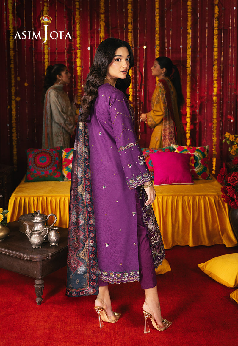 AJRAB-22 EMBROIDERED JACQUARD STITCHED 3 PCS
