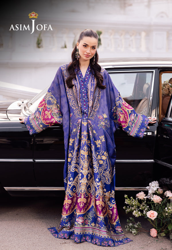 AJRSB-06 DIGITALLY PRINTED EMBROIDERED BLENDED SILK STITCHED 1 PC