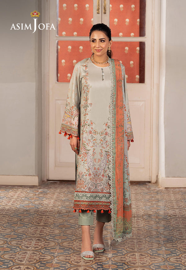 AJSO-114 EMBROIDERED JACQUARD Shirt Dupatta 2 PCS