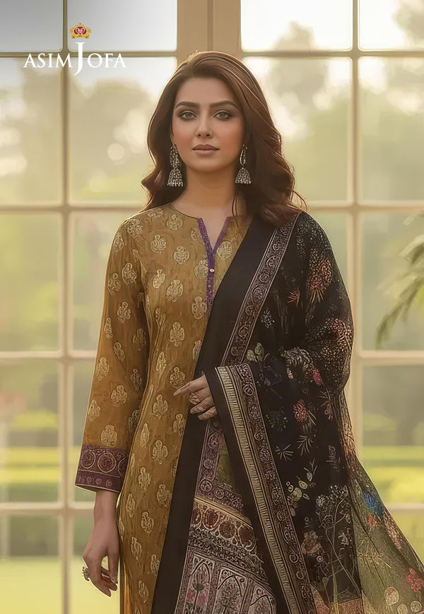 AJSO-117 Embroidered Jacquard Shirt Dupatta 2 PCS