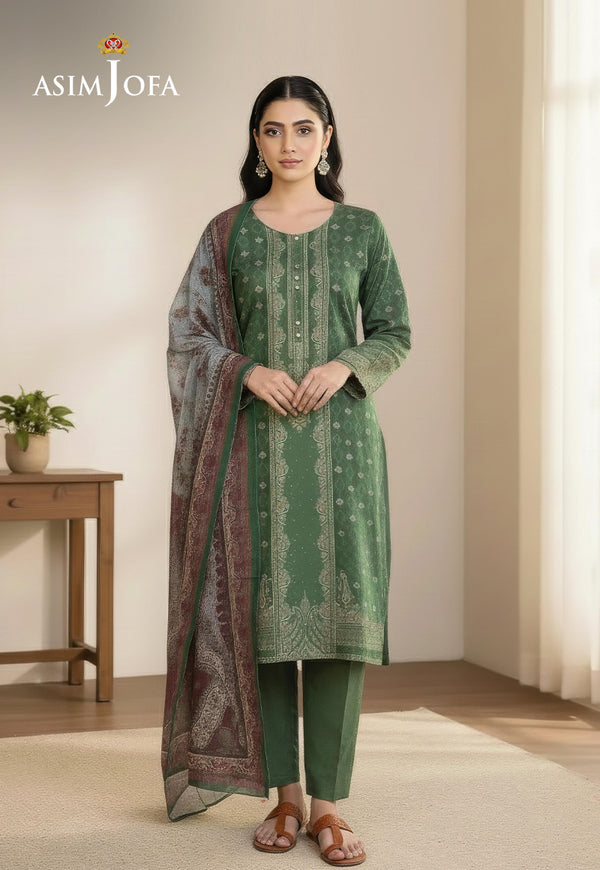 AJSO-132 DIGITAL PRINTED LAWN Shirt Dupatta 2 PCS