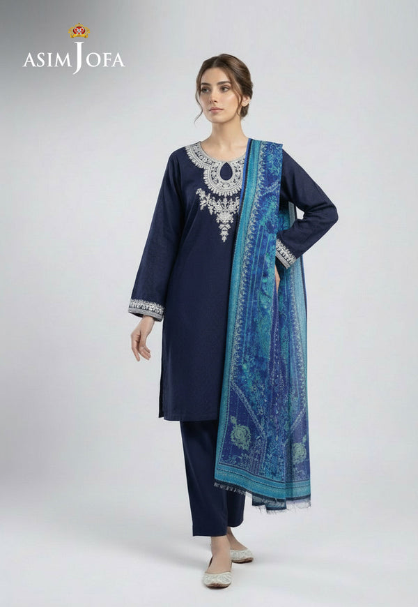 AJSO-141 EMBROIDERED JACQUARD Shirt Dupatta 2 PCS