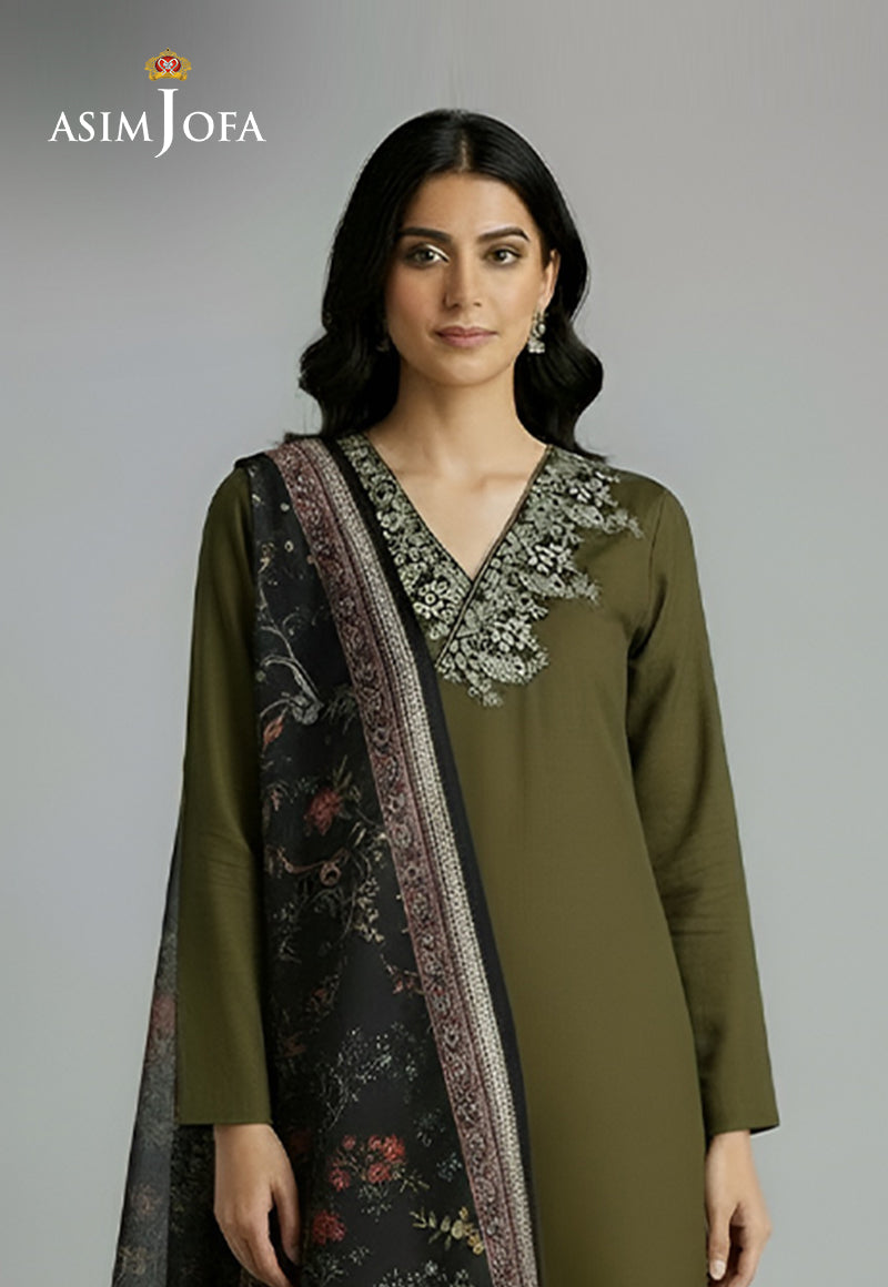 Ajso-163 Unstitched 3 Pcs Shirt Dupatta Trouser