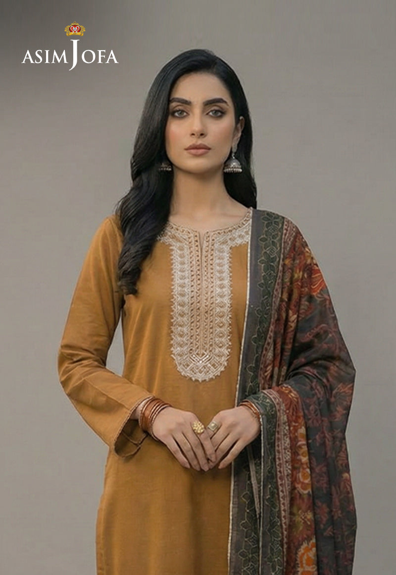 Ajso-164 Unstitched 3 Pcs Shirt Dupatta Trouser