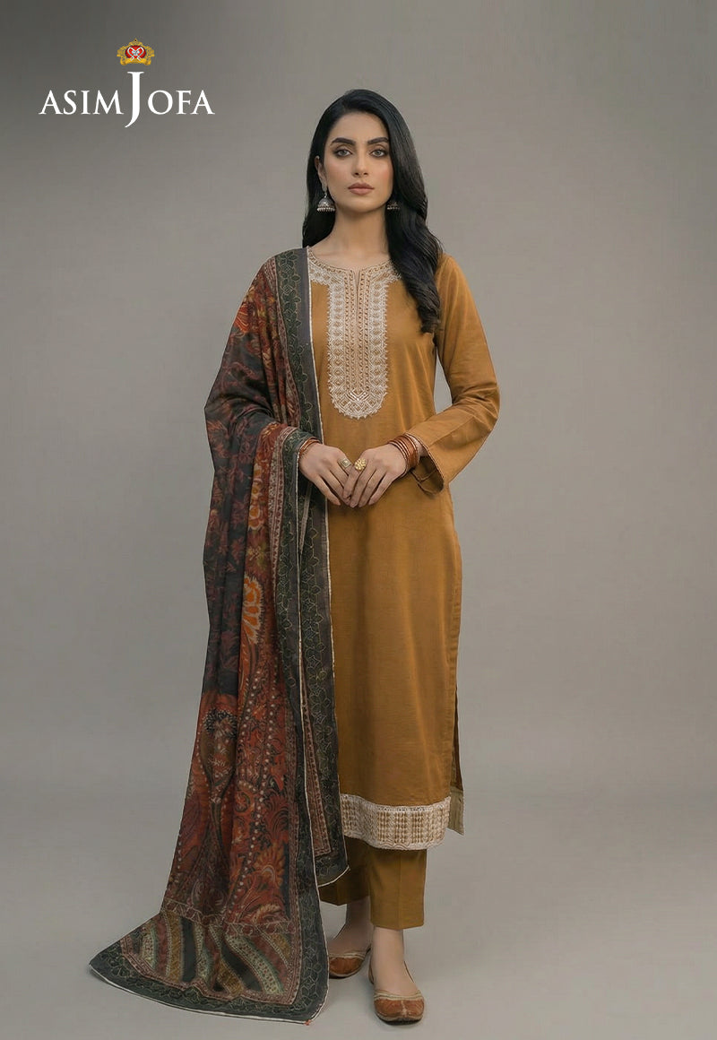 Ajso-164 Unstitched 3 Pcs Shirt Dupatta Trouser