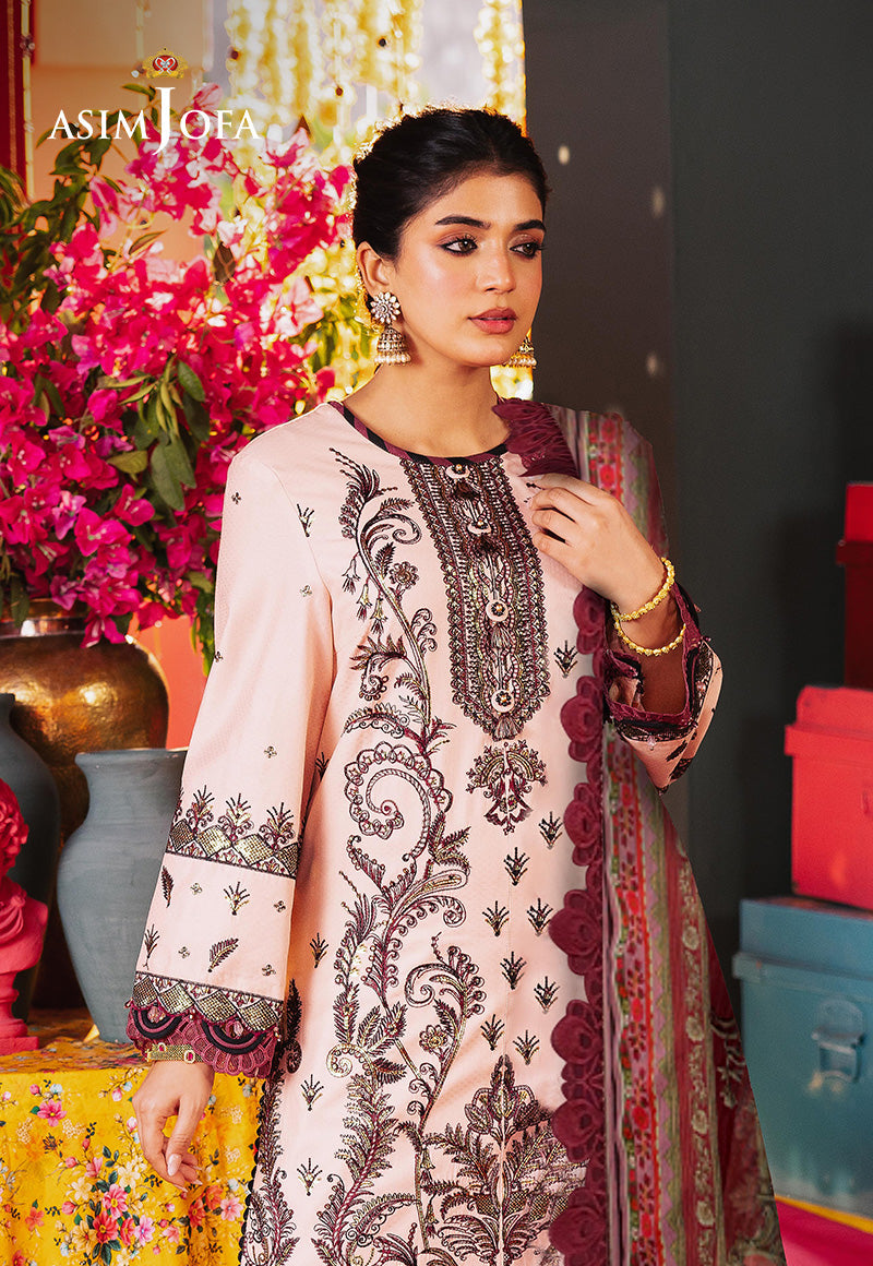 Ajso-170 Unstitched 3 Pcs Shirt Dupatta Trouser