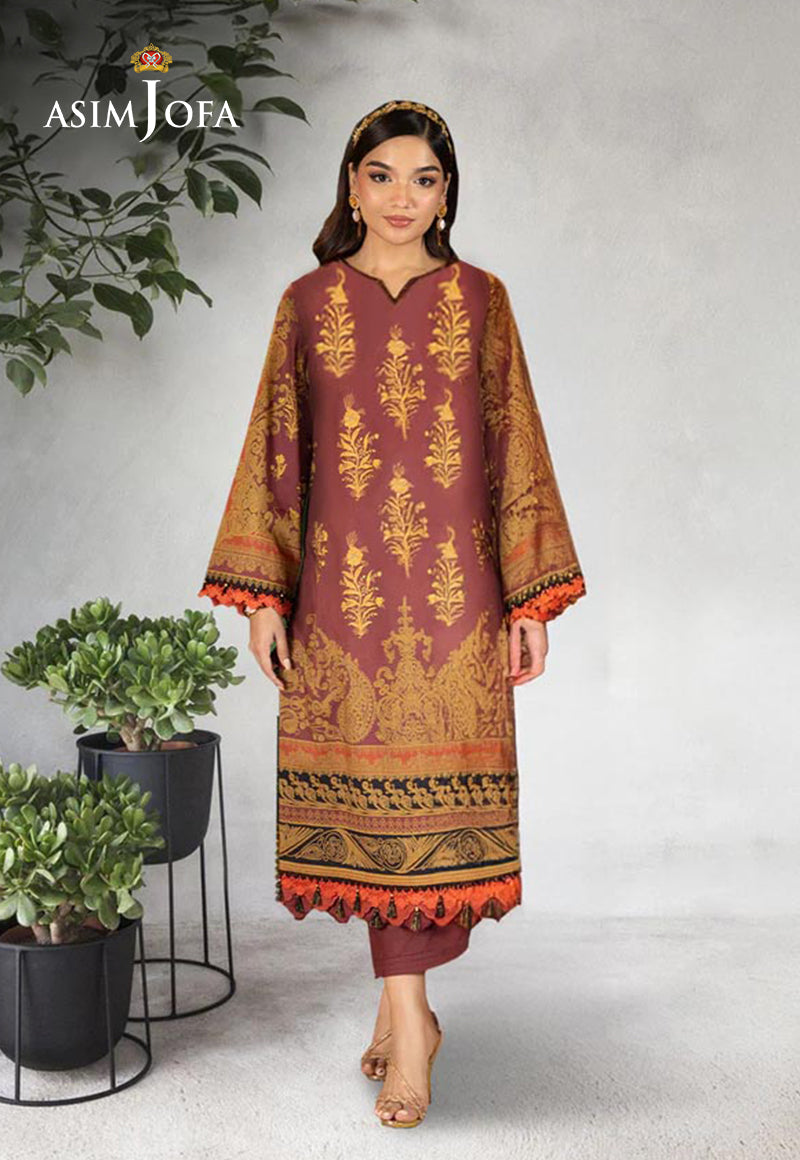 Ajso-176 Unstitched 2 Pcs Shirt Trouser