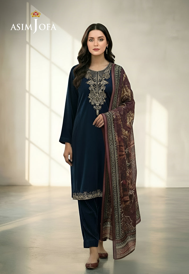 Ajso-194 Unstitched 3 Pcs Shirt Dupatta Trouser