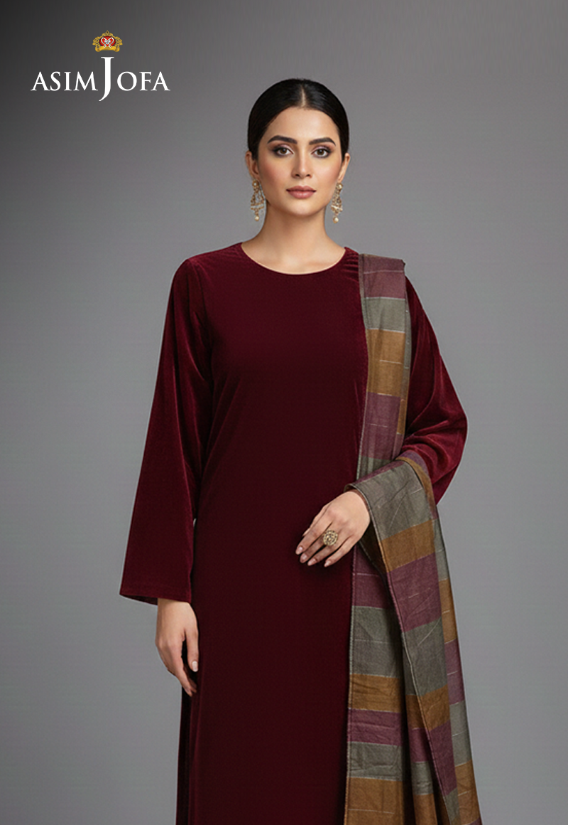 Ajso-198 Unstitched 3 Pcs Shirt Dupatta Trouser