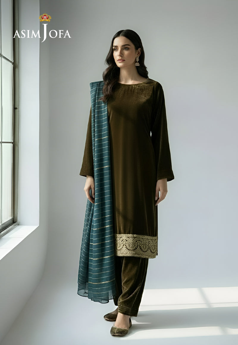 Ajso-202 Unstitched 3 Pcs Shirt Dupatta Trouser