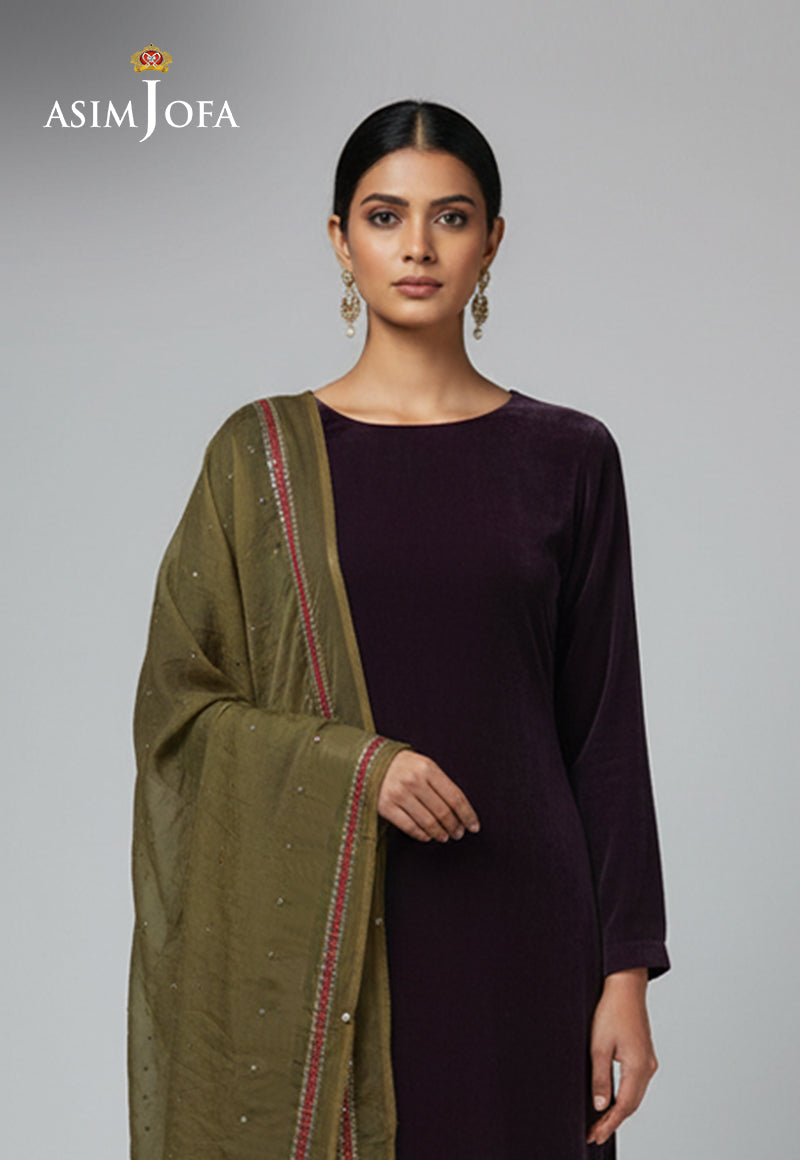Ajso-206 Unstitched 3 Pcs Shirt Dupatta Trouser
