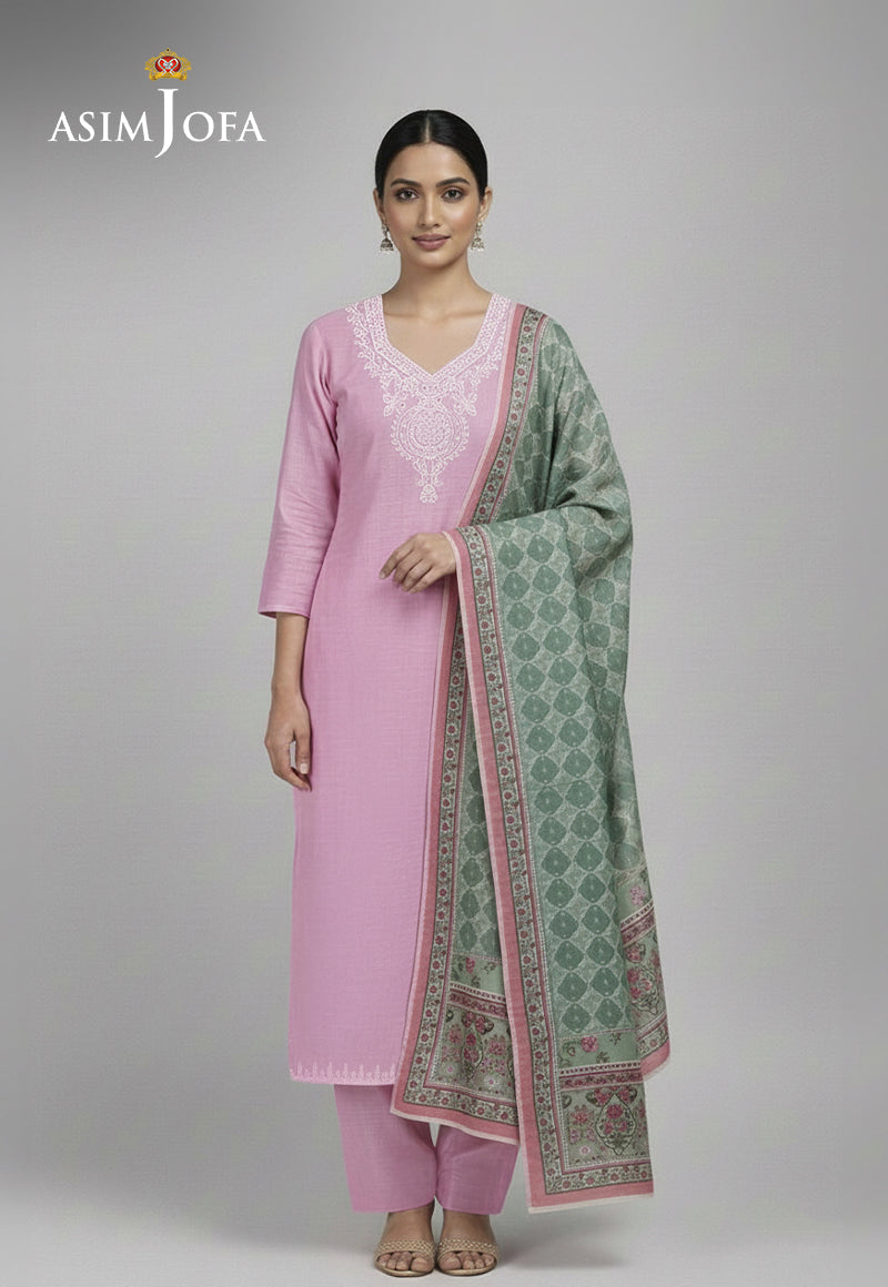 Ajso-217 Unstitched 3 Pcs Shirt Dupatta Trouser
