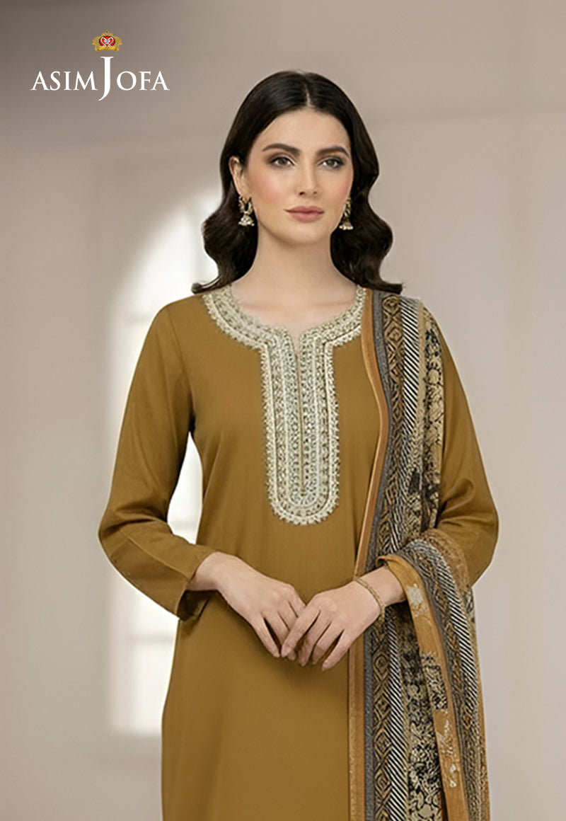 Ajso-220 Unstitched 3 Pcs Shirt Dupatta Trouser