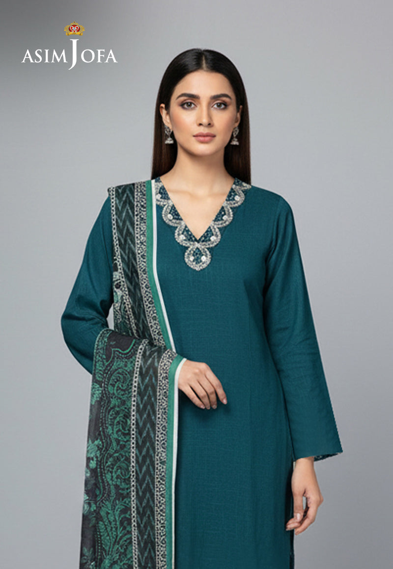 Ajso-236 Unstitched 3 Pcs Shirt Dupatta Trouser