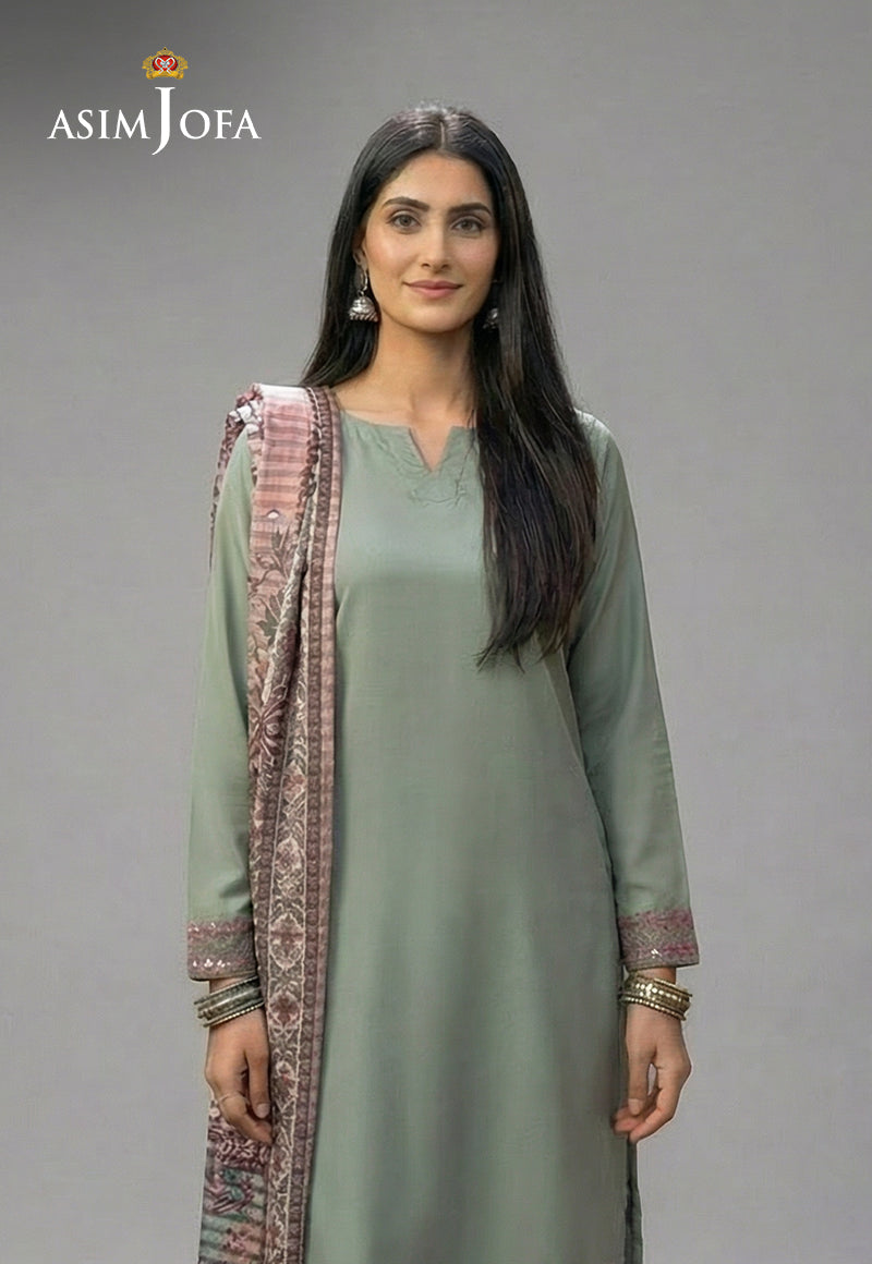 Ajso-257 Unstitched 3 Pcs Shirt Dupatta Trouser