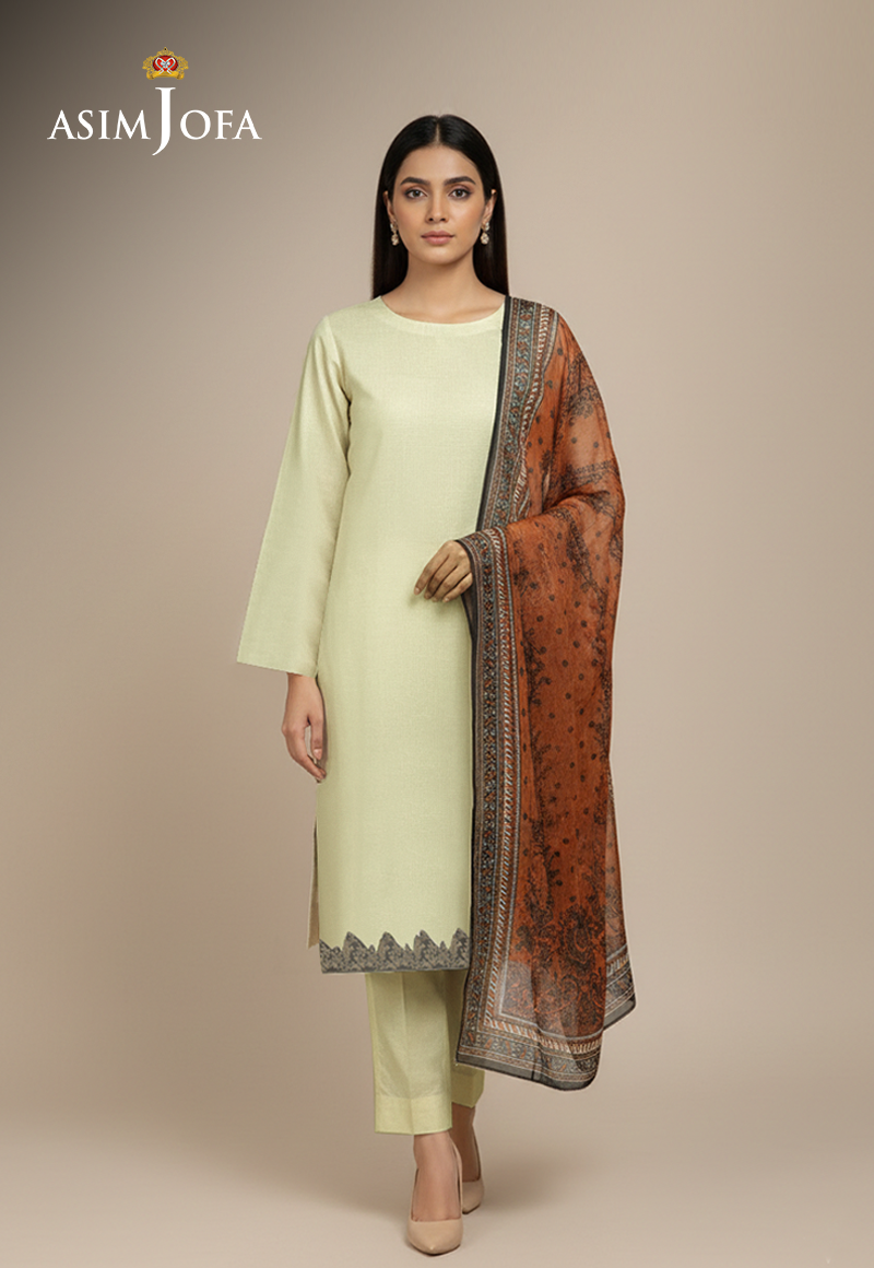 Ajso-261 Unstitched 3 Pcs Shirt Dupatta Trouser