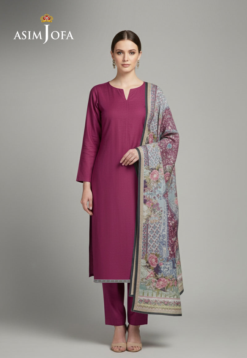 Ajso-263 Unstitched 3 Pcs Shirt Dupatta Trouser