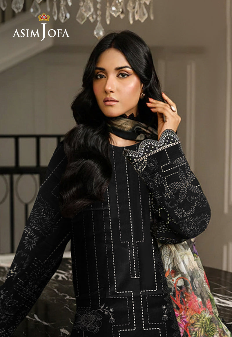 Ajso-270 Unstitched 3 Pcs Shirt Dupatta Trouser