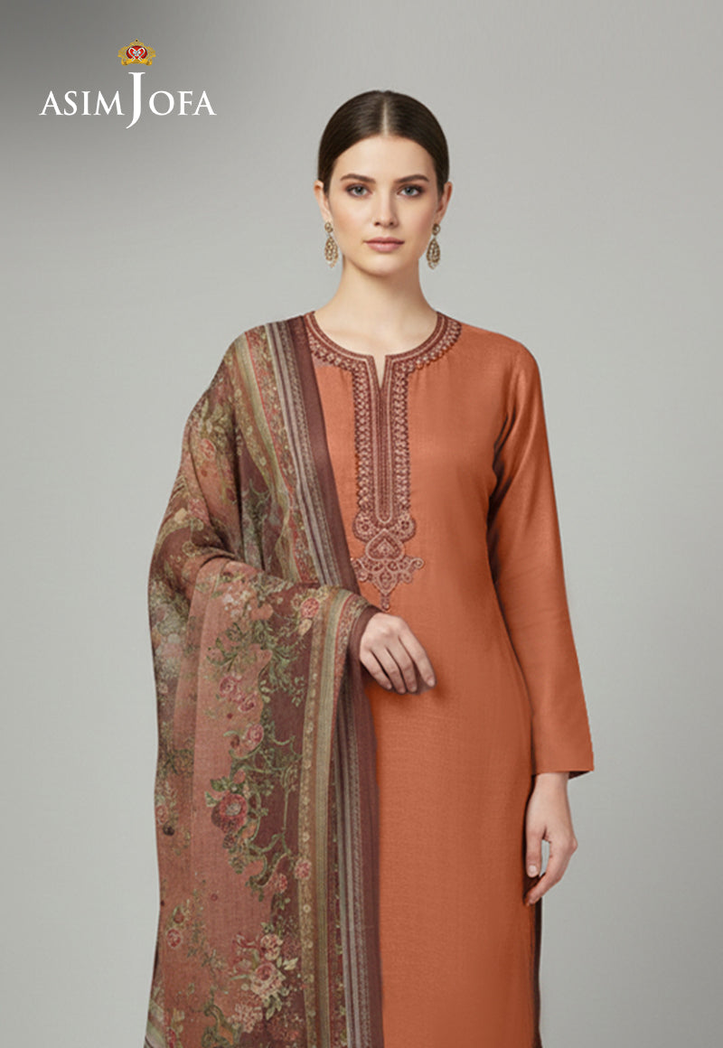 Ajso-273 Unstitched 3 Pcs Shirt Dupatta Trouser