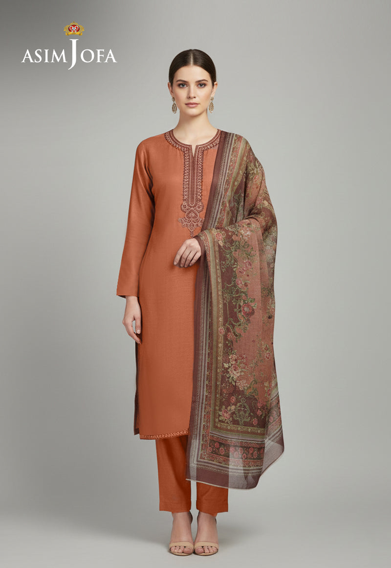 Ajso-273 Unstitched 3 Pcs Shirt Dupatta Trouser
