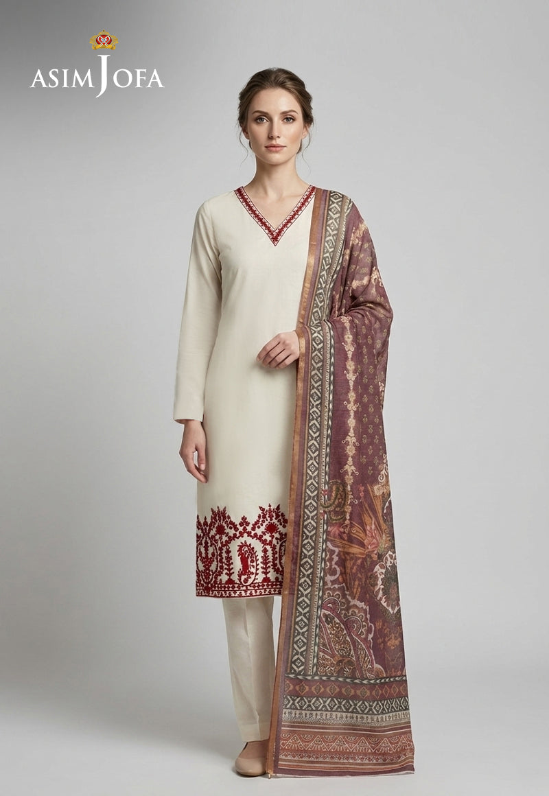 Ajso-275 Unstitched 3 Pcs Shirt Dupatta Trouser